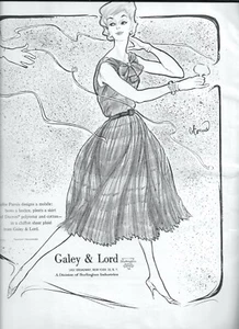 Anuncio de moda ilustrado de Galey y Lord de los años 60 de Roy 1960 - Imagen 1 de 1