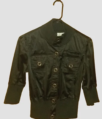 VOICE BLACK GIRLS JACKET - SIZE M (MEDIUM) Stretch Breast Pockets EUC - Image 1 of 4