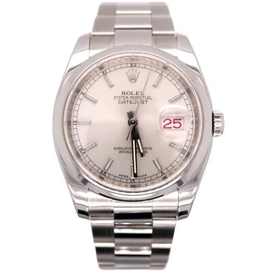 Rolex Datejust 36mm Mens Stainless Steel Oyster Silver Dial Watch Ref: 116200 - Picture 1 of 10