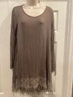 Boutique Mon Ami High Low Tunic Dress Brown Size Large 