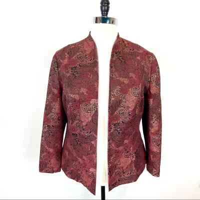 Chaqueta Blazer Coldwater Creek Mujer Talla XL a XXL Metálica Otoño De Colección Rojo Naranja Foto 1 de 4