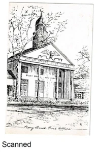 Vtg Stony Brook Post Office Stony Brook Long Island New York Drawing Postcard - Picture 1 of 2
