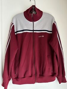 Vintage Men’s Adidas Size XL Track Suit Polyester Jacket Pant Red and Gray