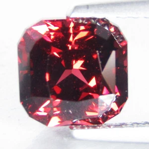 3.78Cts Stunning Natural Rhodolite Garnet 8mm Asscher Cut Srilankan Gemstone VDO - Picture 1 of 4