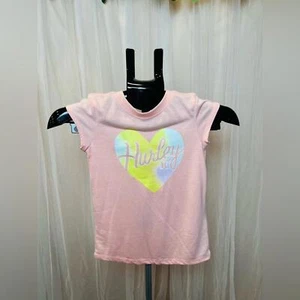 Hurley Girls Size 7 Pink Heart Logo Tee - Picture 1 of 4