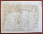 Golf von Mexiko Südstaaten Florida Louisiana 1863 Tugend Bürgerkrieg Ära Karte