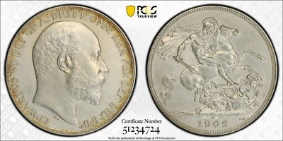 1902 Great Britain Crown S-3979 Matte PCGS PR63 #4724 - Image 1 of 4