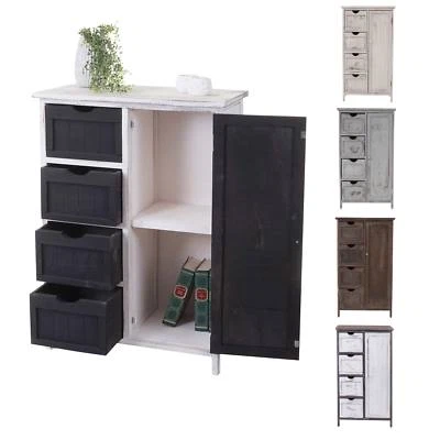 Cassettiera armadio, 82x55x30 cm, look shabby, vintage grigio marrone bianco