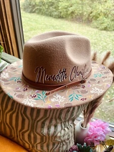 Custom Handmade Wide Brim Felt Hat, Cowboy, Fedora, PERSONALIZED Women Men Kids - Picture 1 of 8