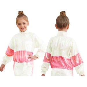Kids Girls Coat Hem Jacket Hiking Blouse Dance Top Hip-Hop Sweatshirt Stage Tee - Picture 1 of 32