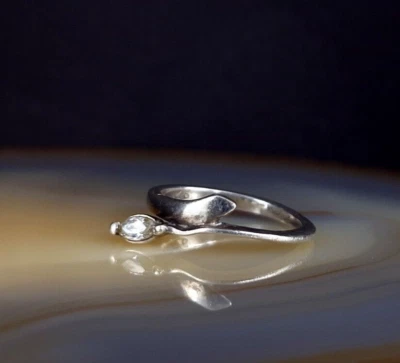 Ring Silber 925 Schlange Zirkonia  16,5 mm filigran & hübsch gemacht  - Bild 1 von 4