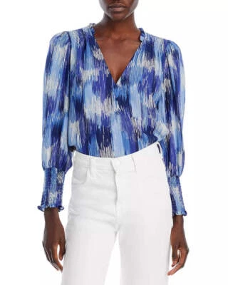 Aqua Printed V-Neck Top 4C 1141 - Image 1 of 2