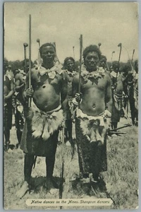 AFRICA SHANGAAN DANCERS ANTIQUE POSTCARD - Picture 1 of 2