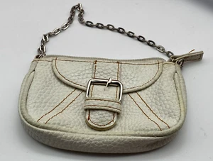 Vintage Handbag Purse Women Mini White Silver Metal Chain Strap - Picture 1 of 10