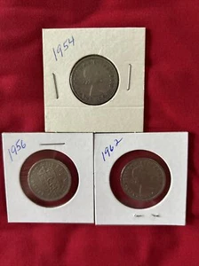 1954, 1956, 1962 UK Britain British One 1 Shilling Lion Shield Coin Lot - Picture 1 of 7