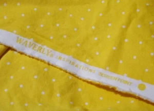 Waverly Inspirations Fabric Bright Yellow White Polka Dot 42" x 41" Crafts Sew - Picture 1 of 2