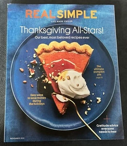 Real Simple Magazine November 2024 Thanksgiving All Stars Gratitude Advice - Picture 1 of 3