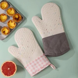 1pcs Heat Resistant Gloves Silicone Kitchen Baking Microwave Gloves Oven Mitts - Picture 1 of 14
