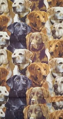 David Textiles - Retrievers Allover - Digital Quilting and Crafting Fabric Dogs - Image 1 of 2