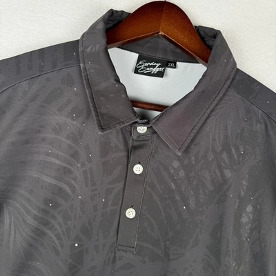 Camisa Polo Sunday Swagger Para Hombres 2XL Negra Floral Galaxy Golf Rendimiento Elástica Foto 1 de 4