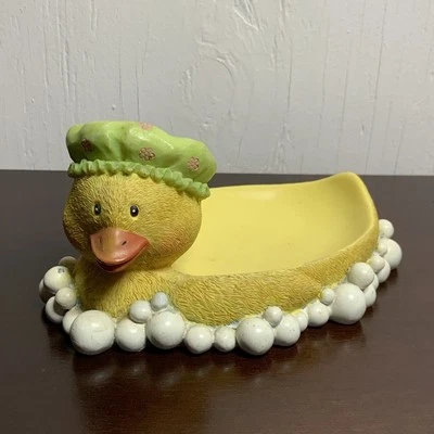 Jabonera de resina vintage artista Marie Cole Just Duckie rara burbujas de pato pintadas Foto 1 de 4