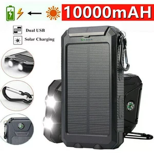 Powerbank Solar 10000mAh Cargador Portátil con Luz LED para Smartphone - Imagen 1 de 15