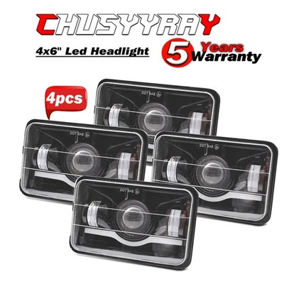 4pcs 4x6 Headlights H4651 H4656 Hi Lo Beam for GMC C1500 Jimmy Chevy C10 Truck - Image 1 of 4