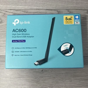 TP-Link Archer T2U PLUS- AC600 USB WiFi Wireless High Gain Dual Band Adapter - Picture 1 of 10