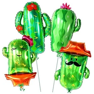 , Cactus Balloons for Cactus Party Decorations - Large 34 Inch, Pack of 4 | - Picture 1 of 7