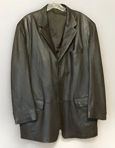 J. Ferrar Brown Buttery Soft Leather Blazer Jacket Sport Coat Men’s Large EUC - Picture 1 of 12