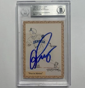 1998 SI THEN & NOW ALEX RODRIGUEZ AUTOGRAPH SIGNED CARD BECKETT CERT #AG2 - Picture 1 of 4