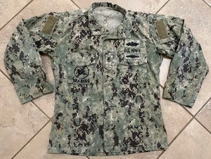 Seabees Navy Working Uniform Type III Medium Long Blouse Camo #2 - Picture 1 of 16