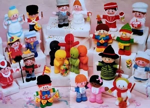 Jelly Baby Witch Nurse Baker Bride Little Gift Dolls Knitting Pattern Greenhowe - Picture 1 of 2