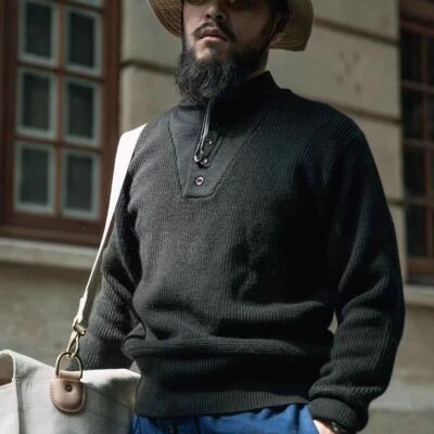 United States Army Turtleneck Military-style Thick Knit Woolen Pullover For Men - Image 1 of 4