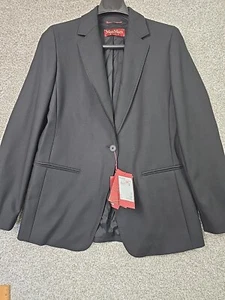 Max Mara Studio Jacket Womans 12 NWT Black Cecina Style Suit Coat City Office - Picture 1 of 16