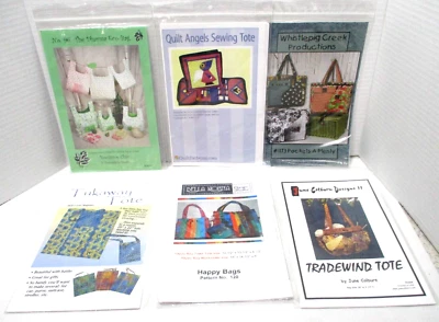 Sewing Patterns & Instructions for Shopping Tote Bags Assorted Styles X 6 - Image 1 of 4