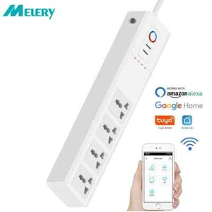 Melery WiFi Smart Steckdosenleiste Überspannungsschutz mit 4 Smart Plugs 2USB Ports Kabel - Bild 1 von 20