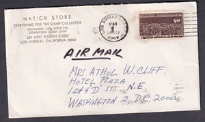1967 C70 air mail cover Natick Store stamp dealer Los Angeles to Washington DC - Imagen 1 de 1