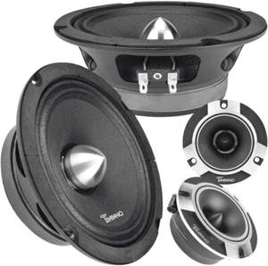 1500 Watts 6.5" Midrange Speakers & 3.85" Chrome Super Tweeters Car Audio System - Picture 1 of 9