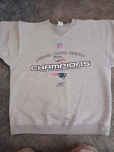 New England Patriots Large Vintage Super Bowl 36 XXXVI Reebok Crew Neck Sweatshirt - Bild 1 von 3