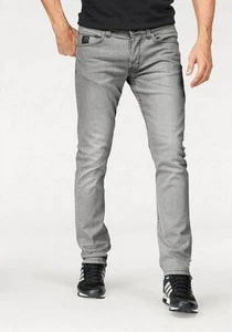 Pantalones vaqueros de hombre Bruno Banani Jimmy Slim Fit gris recto elásticos denim L34 - Imagen 1 de 1
