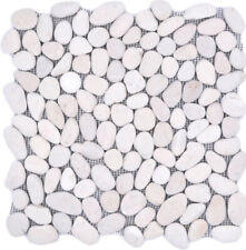 Flusskiesel Steinkiesel weiss cream gewölbt 30-0102 | 10 Mosaikplatten