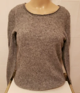 Women's Tweeds 100% Cashmere Sweater Preppy Soft Classic Grey Sz M Preowned Fair - Picture 1 of 11