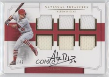 2017 Panini National Treasures Six Swatch Signatures Gold /49 Aledmys Diaz Auto