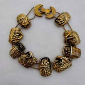 Vintage Copper Tone Basket Bracelet 7" - Picture 1 of 5