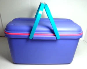 Vintage 90s Eagle Craftstor Tote Storage 20" Tote Organizer w Tray Storage Box - Picture 1 of 10