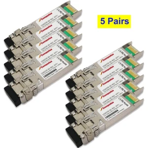 10PK (5 Pairs) - 10km 10G BiDi SFP+ Transceiver for Cisco Nexus 5000 Series - Picture 1 of 1