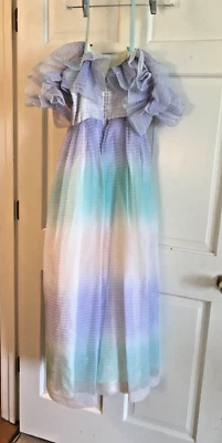 Maxi VESTIDO Vestido CHIFFON Vintage Pastel Arco Iris Ombre PROMOCIONAL XS 2-4 Mujer o Adolescente Foto 1 de 4