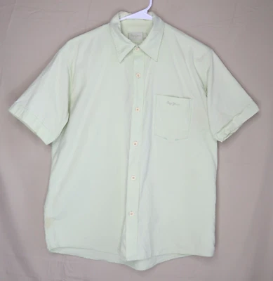 Pepe Jeans London UK Shirt Mens Medium Button Down Short Sleeves Lime Green - Image 1 of 4