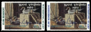 WV3Gs, 3GAs — 1989 West Virginia Hand-signed Governor Edition, R & NR set - Picture 1 of 3